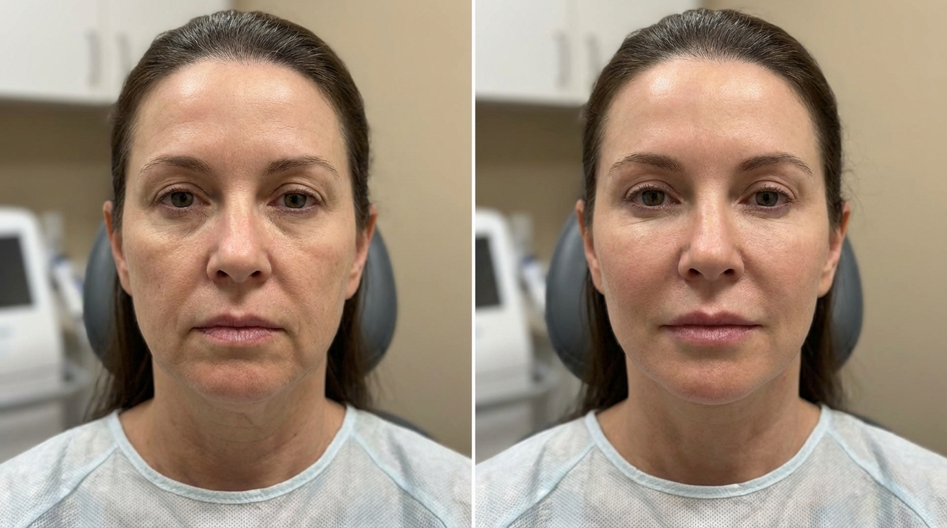 Non-Surgical Facelift before and after results at Couture Dermatology and Laser Beverly Hills