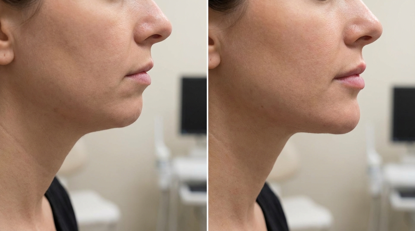 Chin Contouring before and after results at Couture Dermatology Beverly Hills