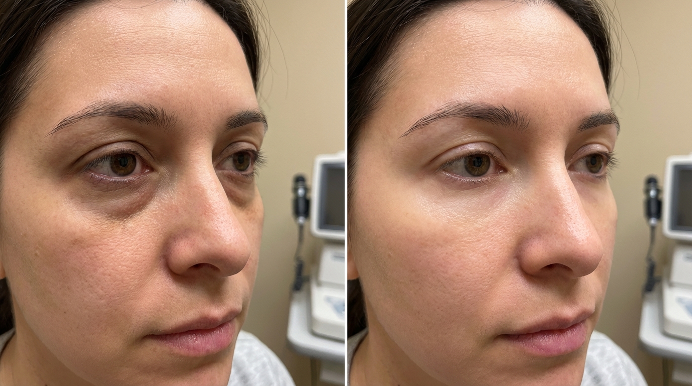 Under-Eye Brightening before and after results at Couture Dermatology Beverly Hills