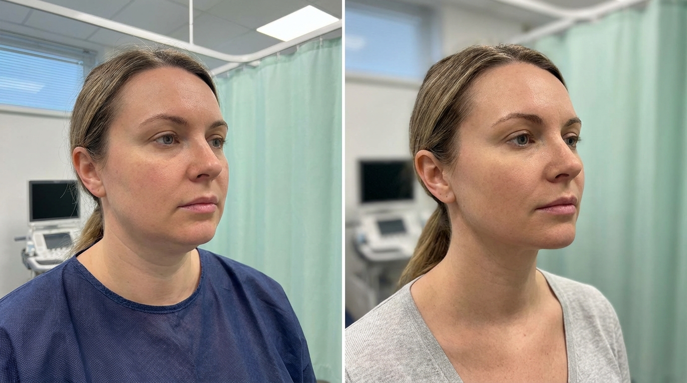 Neck Contouring before and after results at Couture Dermatology and Laser Beverly Hills Beverly Hills