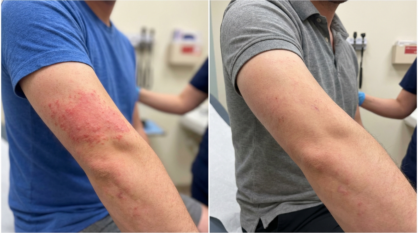 Rash Treatment before and after results at Couture Dermatology and Laser Beverly Hills Beverly Hills