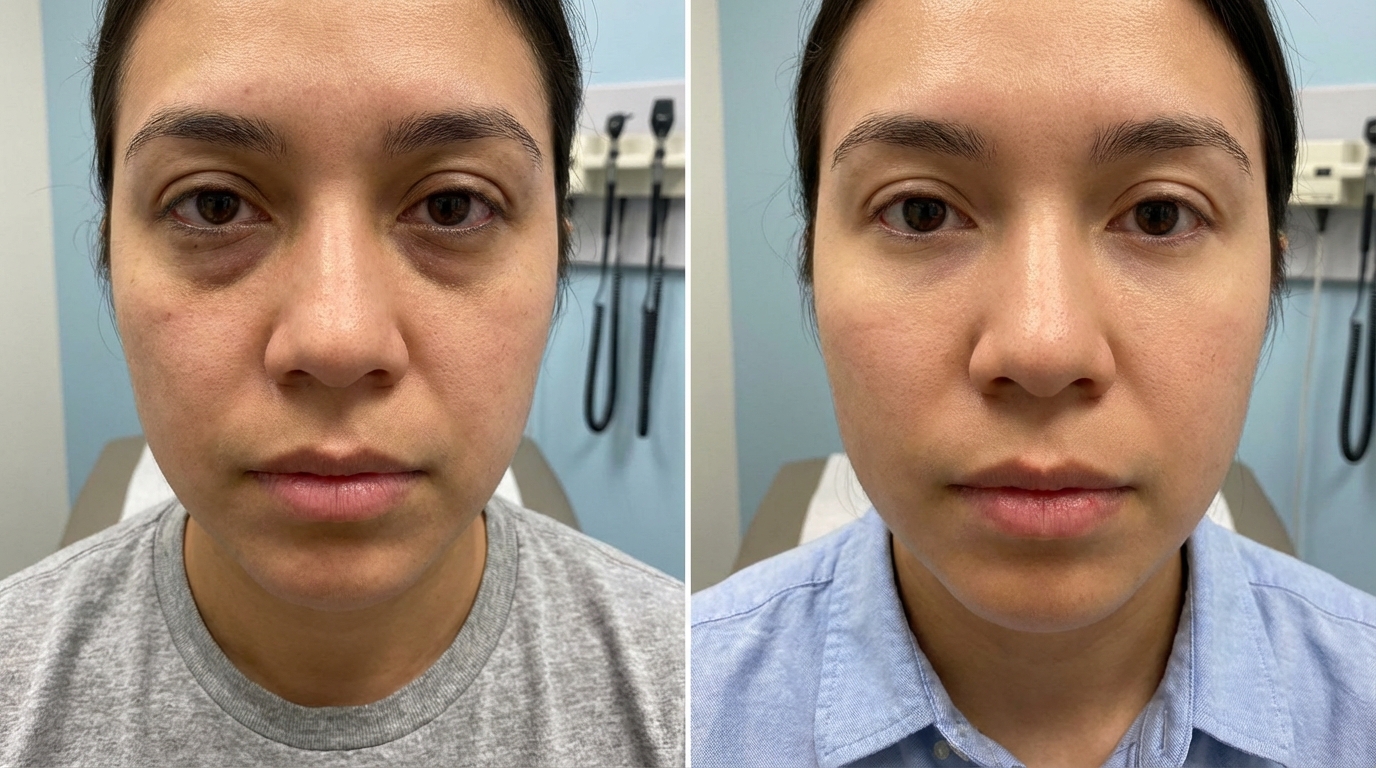 Under-Eye Brightening before and after results at Couture Dermatology and Laser Beverly Hills Beverly Hills