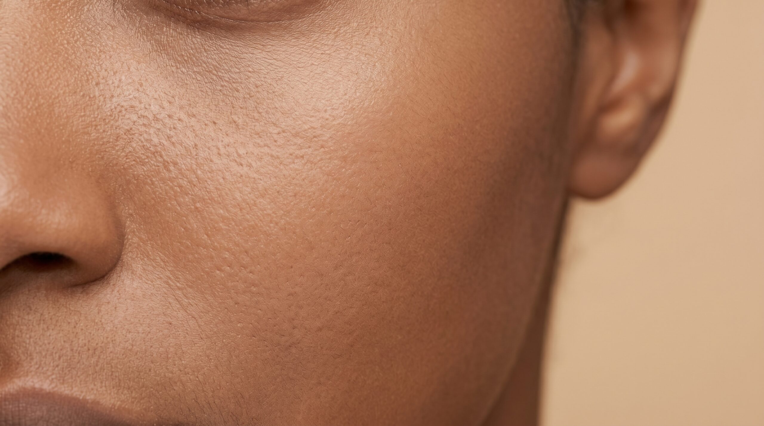 Close-up clinical view of actinic keratosis scaly lesion on sun-exposed skin