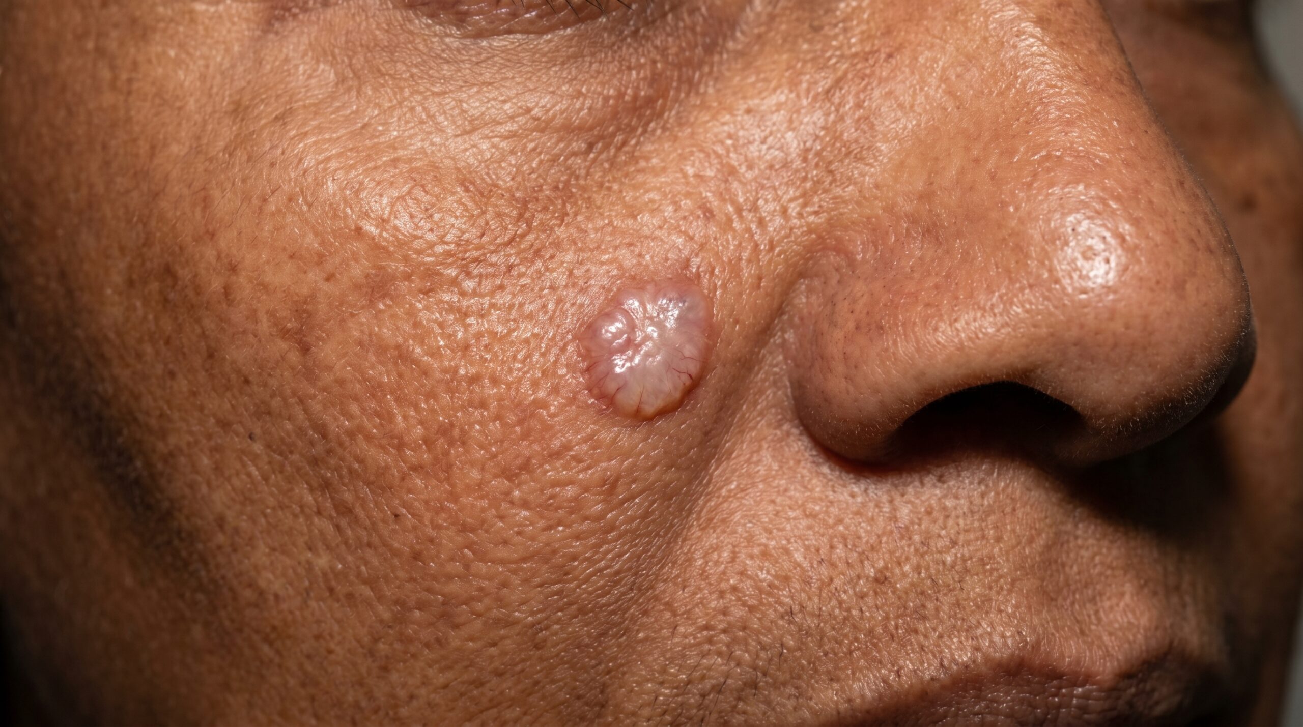 Dermoscopy examination of basal cell carcinoma lesion at Couture Dermatology and Laser Beverly Hills