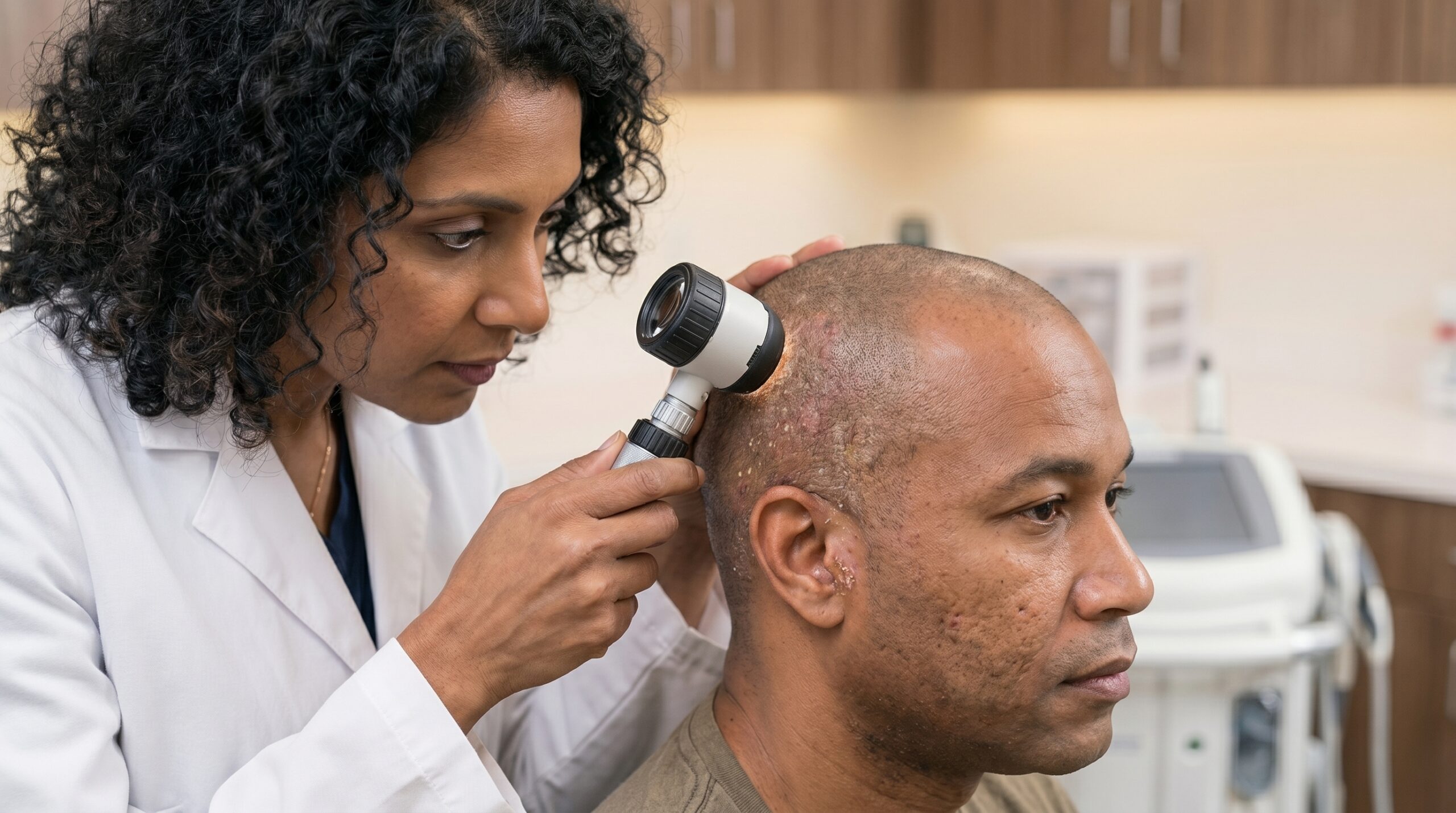 Dermatologist prescribing seborrheic dermatitis treatment plan at Couture Dermatology and Laser Beverly Hills