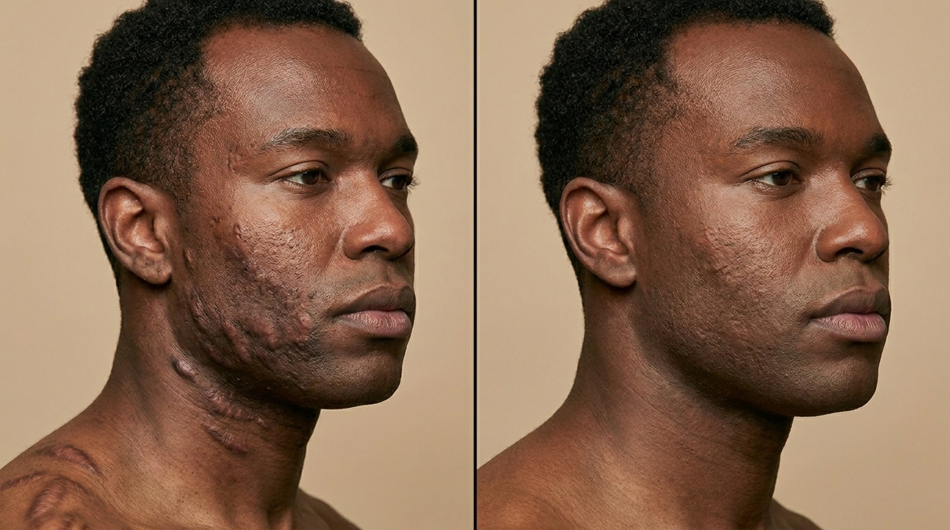 Keloids before and after at Couture Dermatology and Laser