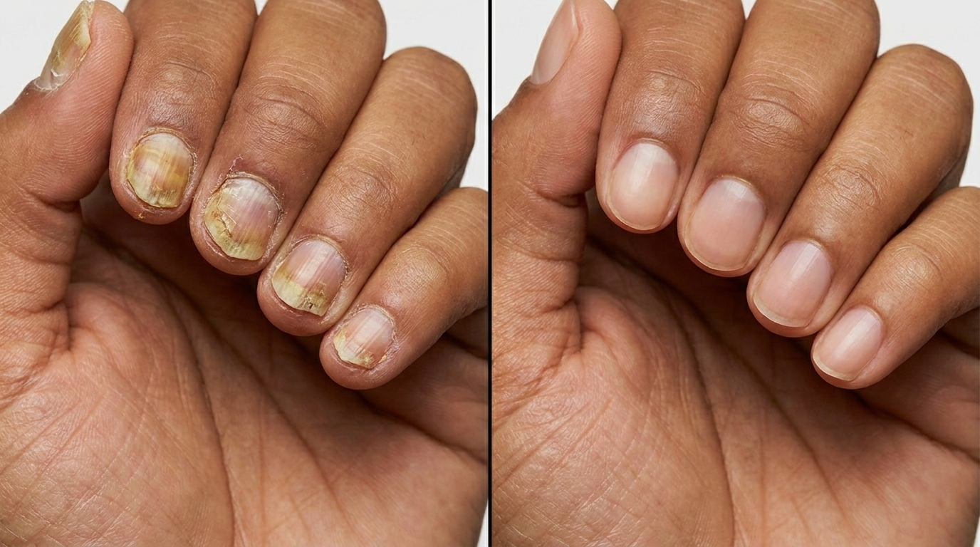Nail Fungus before and after at Couture Dermatology and Laser