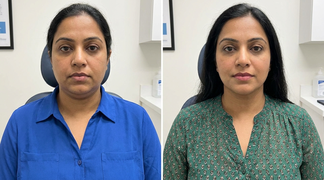 Kybella before and after at Couture Dermatology and Laser