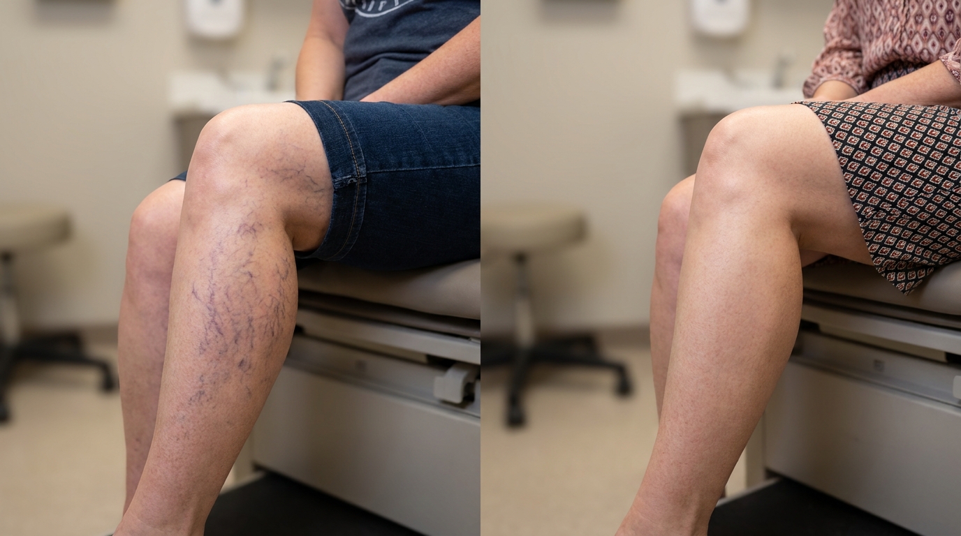 Laser Spider Vein Removal before and after at Couture Dermatology and Laser